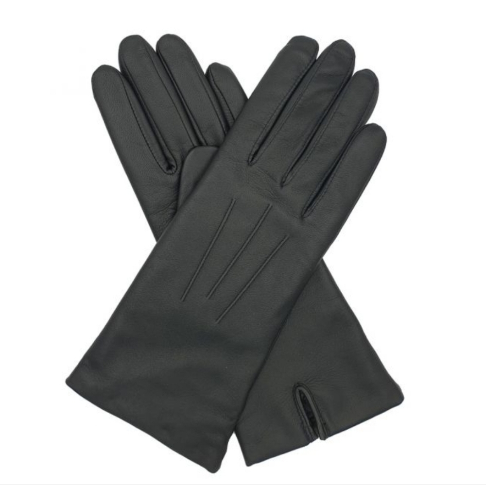 Southcombe cashmere liner leather glove black medium NWT